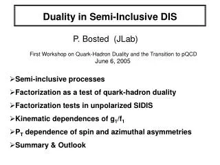 Duality in Semi-Inclusive DIS