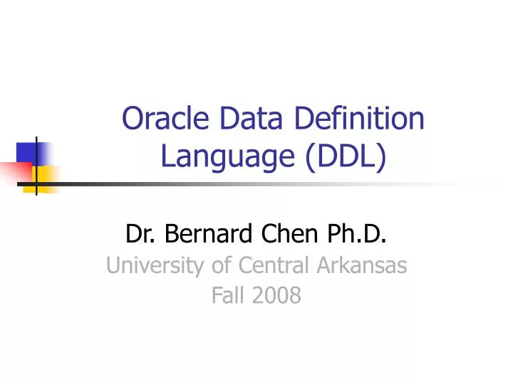 oracle data definition language ddl