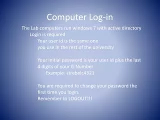 Computer Log-in