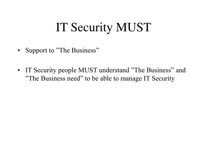 it security must