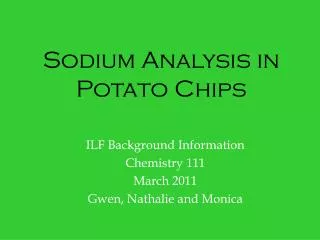 Sodium Analysis in Potato Chips
