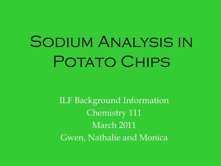 sodium analysis in potato chips