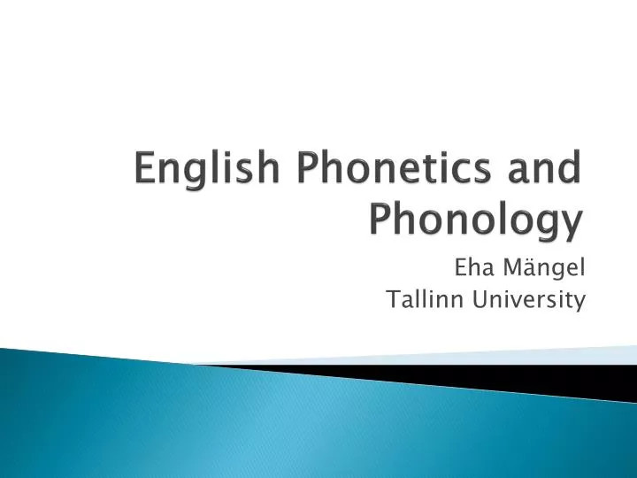 english phonetics and phonology
