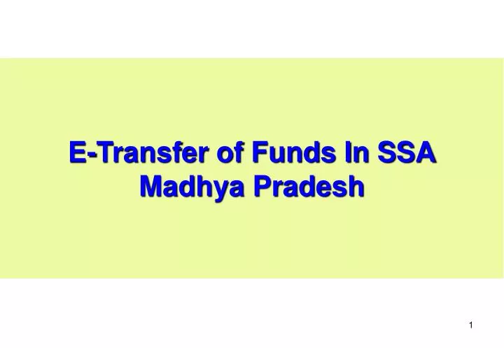 e transfer of funds in ssa madhya pradesh