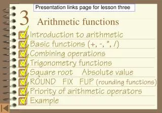 3 Arithmetic functions