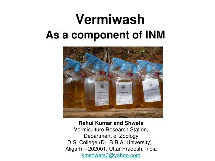 vermiwash as a component of inm