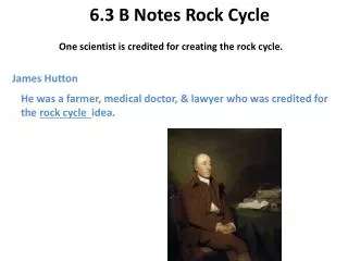 6.3 B Notes Rock Cycle