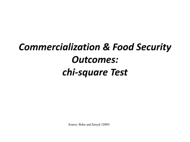 commercialization food security outcomes chi square test