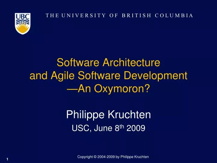 software architecture and agile software development an oxymoron