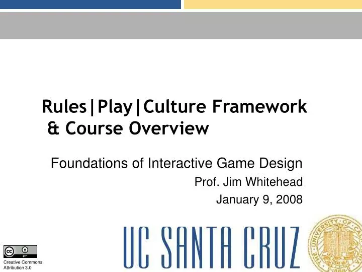 rules play culture framework course overview