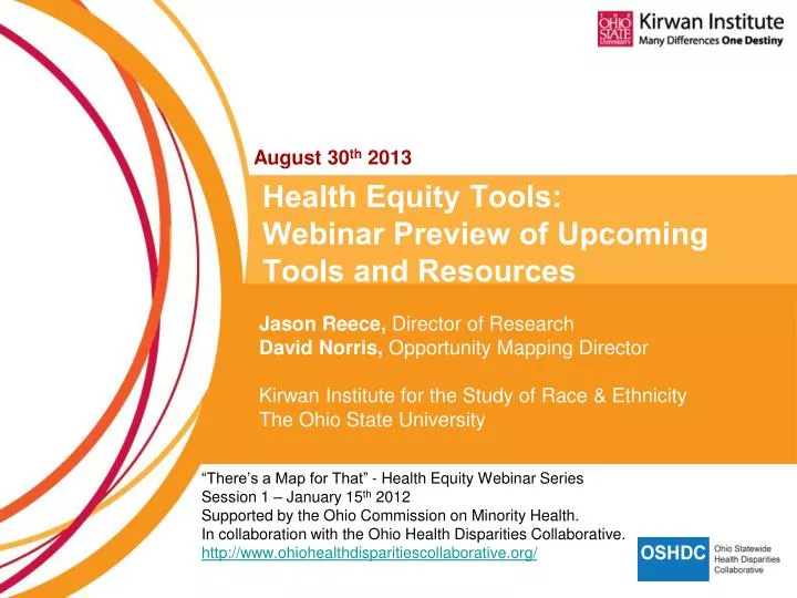 health equity tools webinar preview of upcoming tools and resources