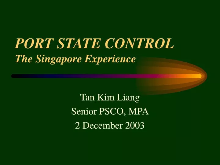 port state control the singapore experience