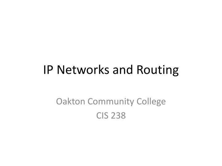 ip networks and routing