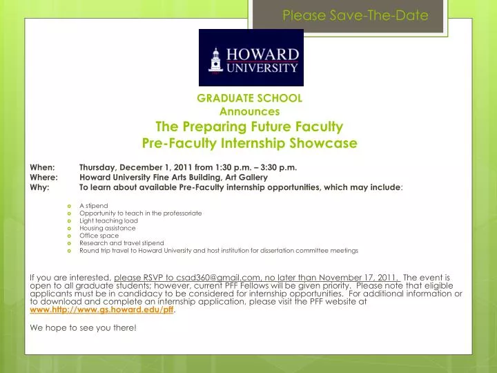 graduate school announces the preparing future faculty pre faculty internship showcase