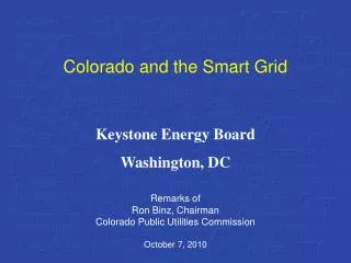 Colorado and the Smart Grid