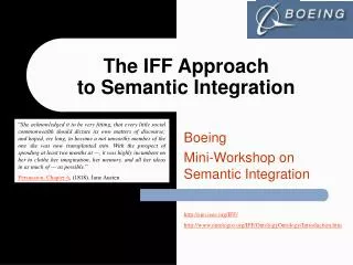 The IFF Approach to Semantic Integration