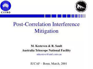 Post-Correlation Interference Mitigation