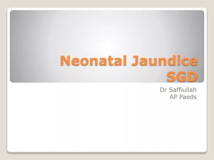 neonatal jaundice sgd