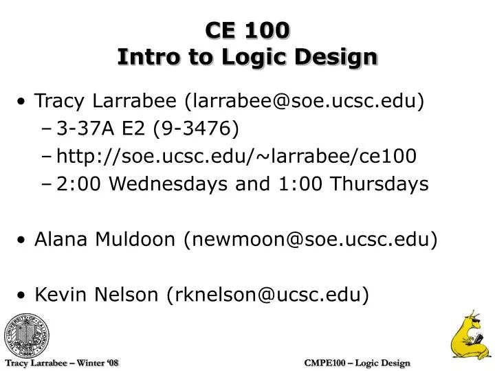 ce 100 intro to logic design