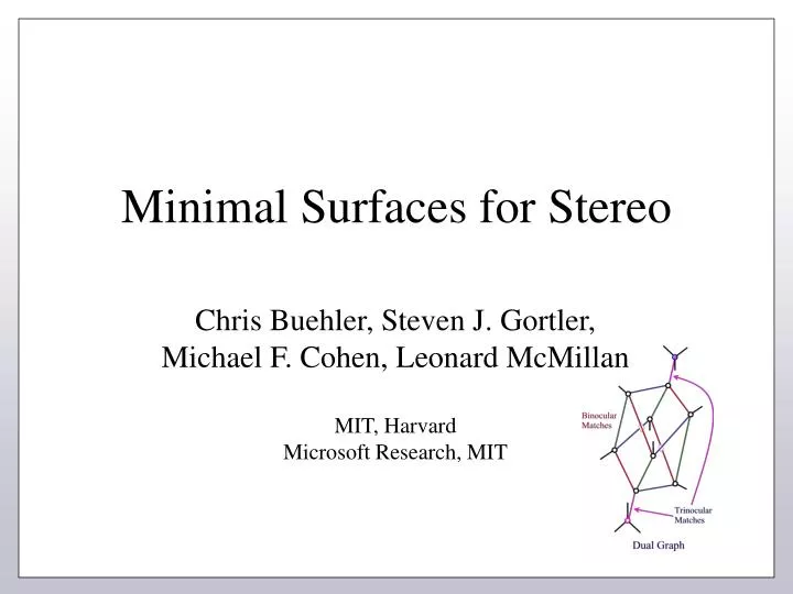 minimal surfaces for stereo