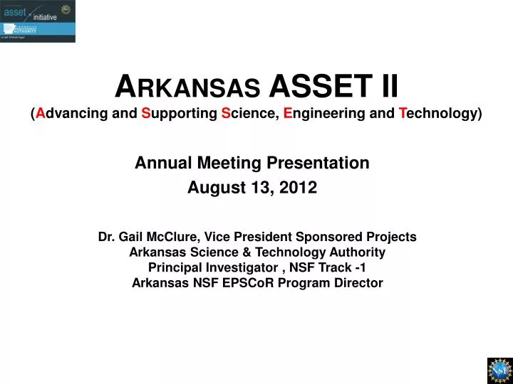 arkansas asset ii a dvancing and s upporting s cience e ngineering and t echnology