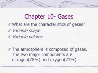 Chapter 10- Gases