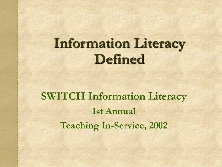 information literacy defined