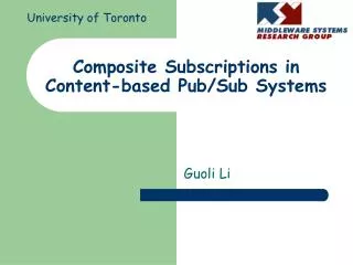 Composite Subscriptions in Content-based Pub/Sub Systems