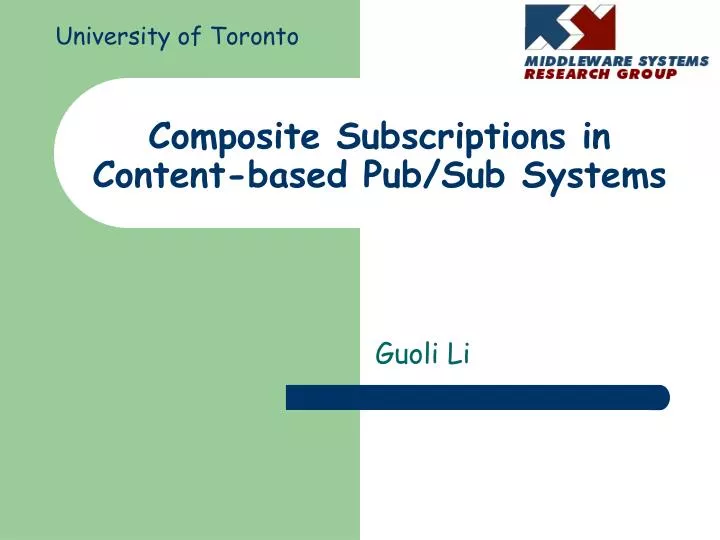 composite subscriptions in content based pub sub systems