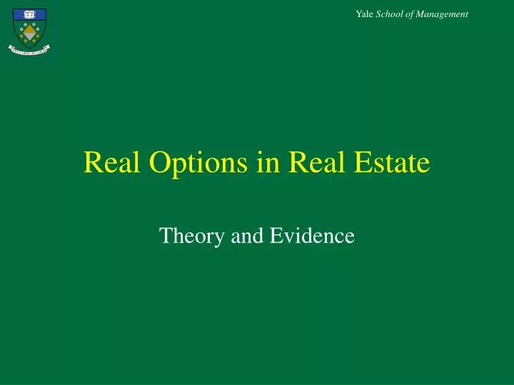 real options in real estate