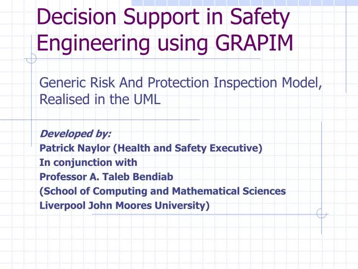 decision support in safety engineering using grapim