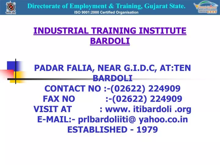 industrial training institute bardoli