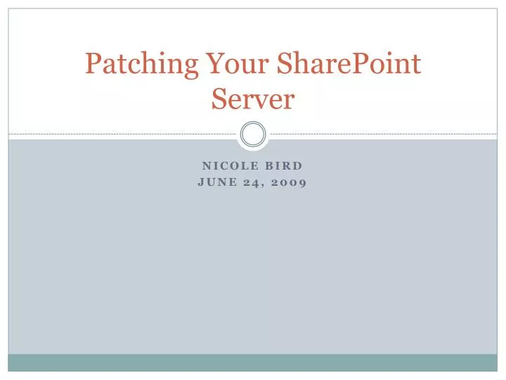 patching your sharepoint server