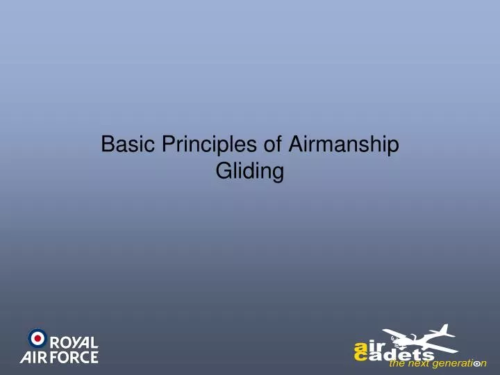 basic principles of airmanship gliding
