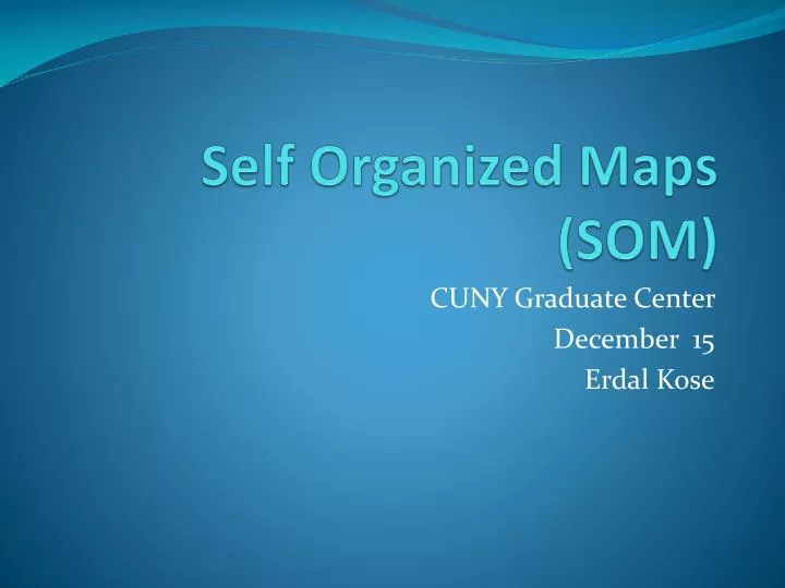 self organized maps som