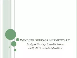 Winding Springs Elementary