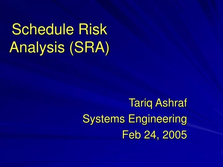 schedule risk analysis sra