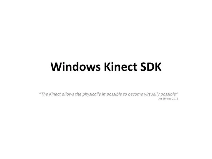 windows kinect sdk
