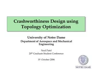 Crashworthiness Design using Topology Optimization