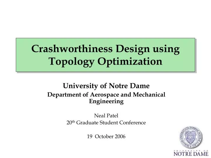 crashworthiness design using topology optimization