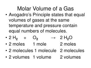 Molar Volume of a Gas