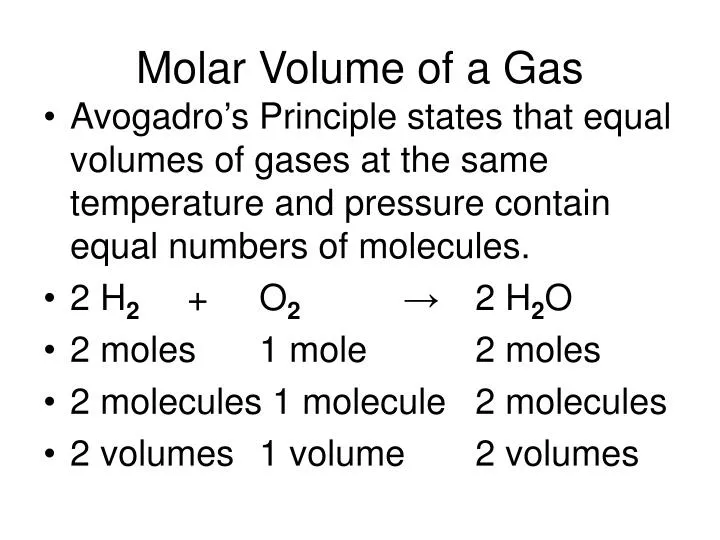 molar volume of a gas
