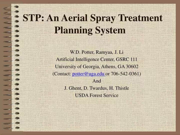 stp an aerial spray treatment planning system