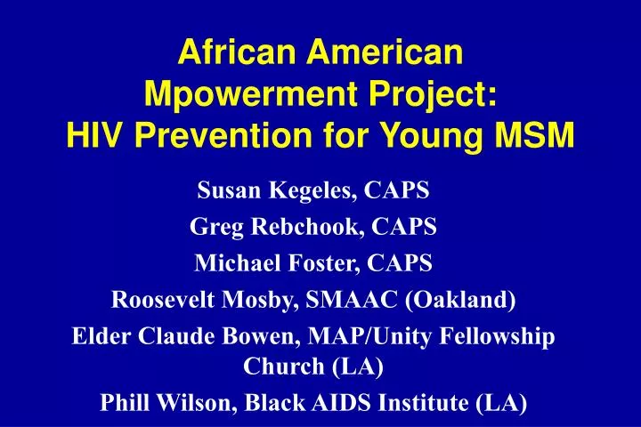 african american mpowerment project hiv prevention for young msm