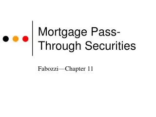 Mortgage Pass-Through Securities