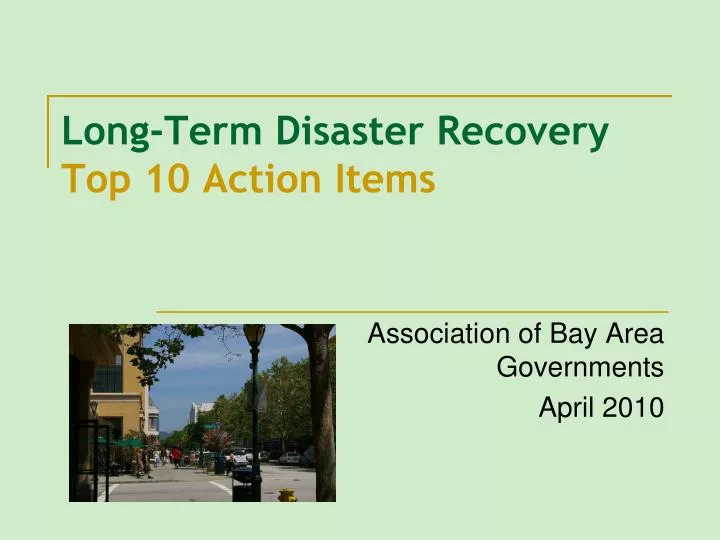 long term disaster recovery top 10 action items
