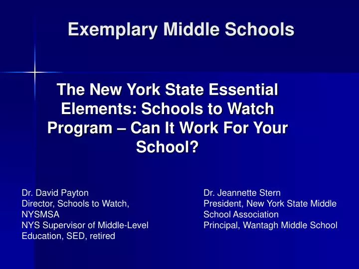 exemplary middle schools