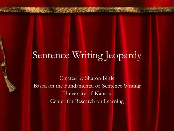 sentence writing jeopardy