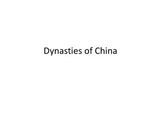 D ynasties of China