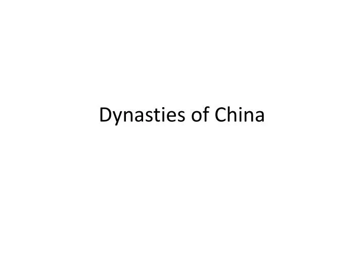 d ynasties of china